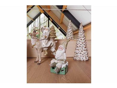 Kerstboom Xmas Tree Gold Wash Creme 14x1 4xh30cm Resin