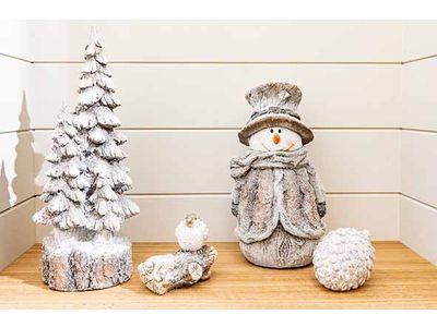 Kerstboom On Stand Duo Greige 22,5x15xh4 2cm Langwerpig Keramiek