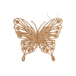 Vlinder Hanger Glitter Champagne 10xh9cm  