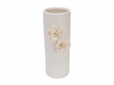 Vase Flower Creme 8,7x7xh18,5cm Cylindri Que Porcelaine