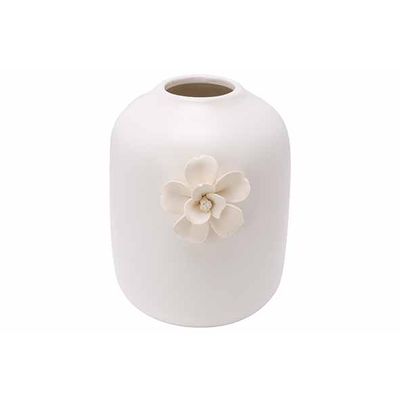 Vaas Flower Creme 13,6x12,2xh15,2cm Rond  Porselein  Cosy @ Home