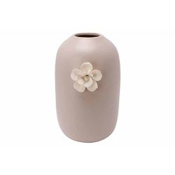 Cosy @ Home Vase Flower Taupe 15,2x13,8xh21,5cm Rond  Porcelaine 