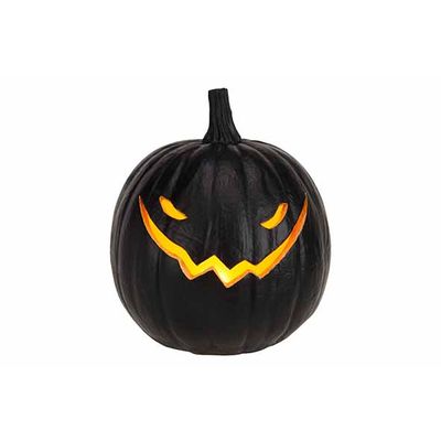 Hoofd Pompoen Jack-o-lantern Led 3aa Bat T Not Incl Zwart 16x16xh17,5cm Rond Res  Cosy @ Home