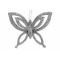 Hanger Butterfly Glitter Zilver 10x2,5xh 8,5cm Kunststof 