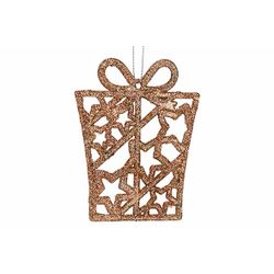 Hanger Gift Glitter Koper 8xh10cm Kunst Stof 