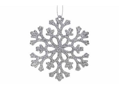 Hanger Flake Glitter Zilver 10xh10cm Kun Ststof