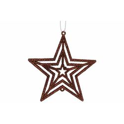 Hanger Star Glitter Bruin 10xh10cm Kunst Stof 