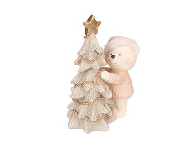 Beer Xmas Tree  Roze 9x7xh14cm Resin 