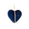 Hanger Velvet Gold Strass Blauw Hart 8x3xh8cm 