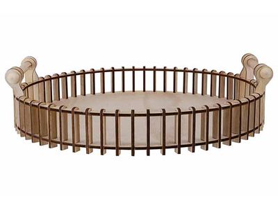 Plateau Roger Brun 45x45xh11,5cm Rond Bo Is