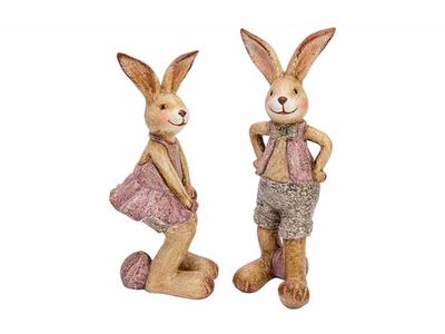 Konijn Ass2 Lovely Lavender Taupe 8x7xh1 8cm Polyresin