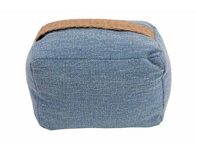 Arret De Porte Denim Bleu 15x10xh10cm Po Lyester