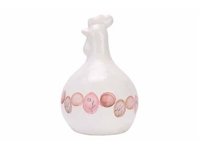 Kip Aquarelle Taupe-pink Wit 7x7xh10,5cm  Rond Porselein