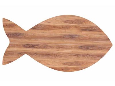 Plank Fish Wood Bruin 60x31,5xh1,5cm Hou T