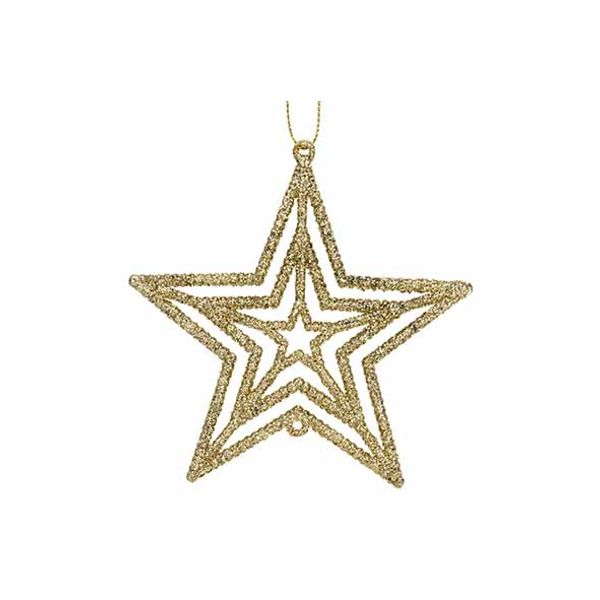 Hanger Star Glitter Goud 10xh10cm Kunsts Tof 