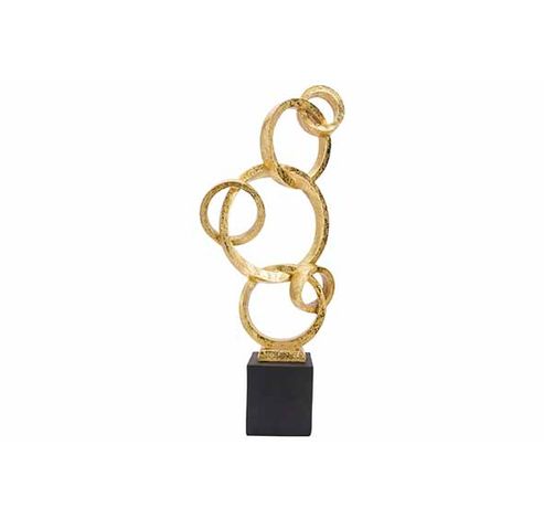 Ornament Circles On Black Stander Brass 16x7xh38cm Langwerpig Polyresin  Cosy @ Home