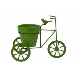 Cosy @ Home Cachepot Bird Wheelbarrow Powder Coated Vert 28x11xh19cm Autre Metal 