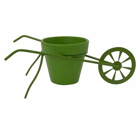 Cachepot Wheelbarrow Powder Coated Vert 27x18xh9,5cm Autre Metal  Cosy @ Home