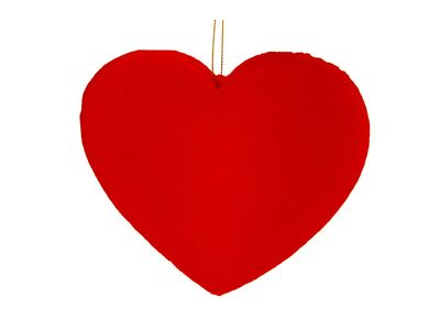 Coeur Hanger Flocked Rouge 17x2xh16cm 