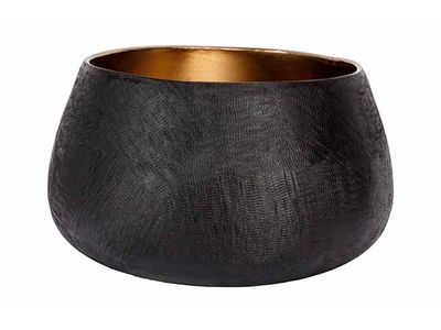 Theelichthouder Luca Gold Zwart 13,5x13, 5xh8,5cm Aluminium