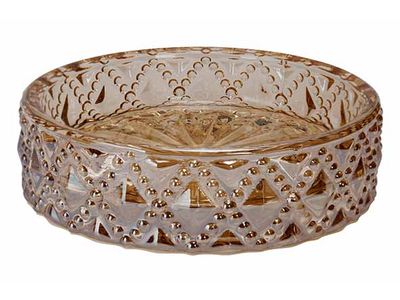 Kaarshouder Royal Goud 10x10xh2,5cm Glas 