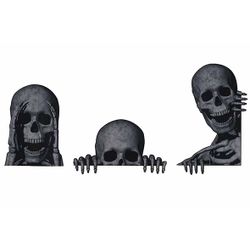 Cosy @ Home Decosticker Set3 Peeping Skeleton Natuur  34xh44cm 