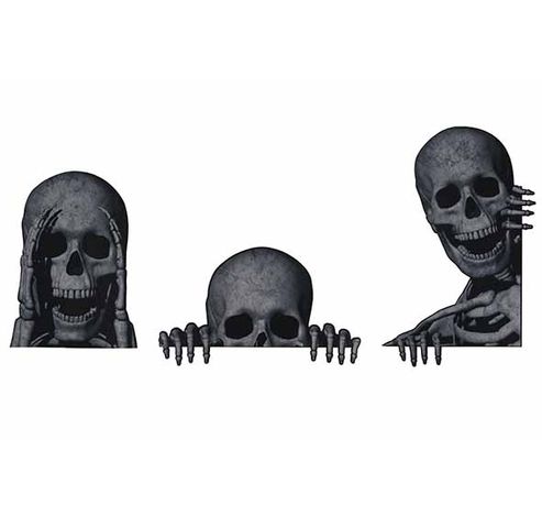 Decosticker Set3 Peeping Skeleton Natuur  34xh44cm  Cosy @ Home