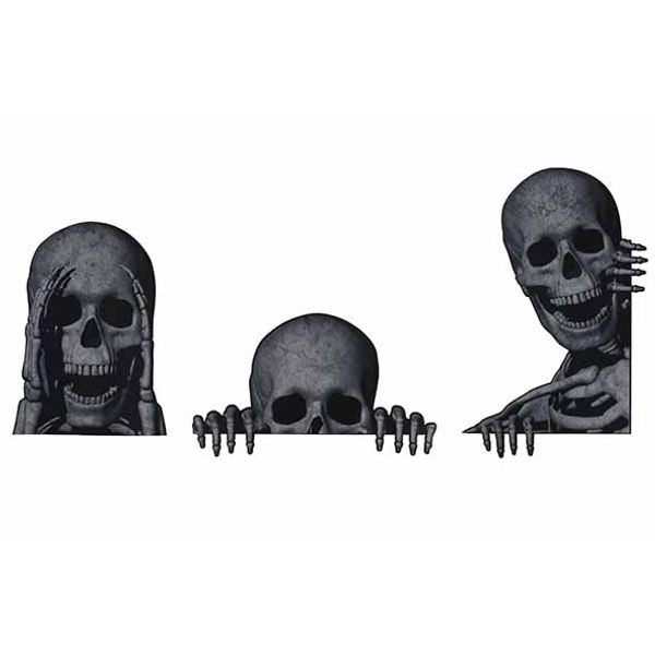 Decosticker Set3 Peeping Skeleton Natuur  34xh44cm 