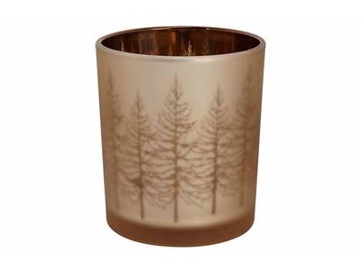 Theelichthouder Trees Goud 9x9xh10cm Gla S