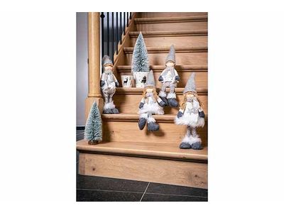 Bloempot Gold Xmas Print Zwart-wit 13,5x 13,5xh12cm Rond Conisch Keramiek