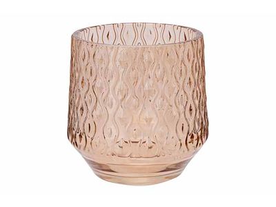 Bougeoir Wave Taupe 9,5x9,5xh10cm Verre 