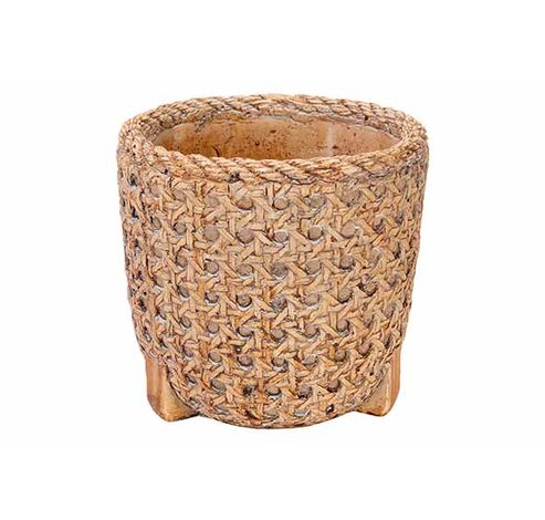 Bloempot Wicker Beige 12x12xh12cm Rond C Ement  Cosy @ Home