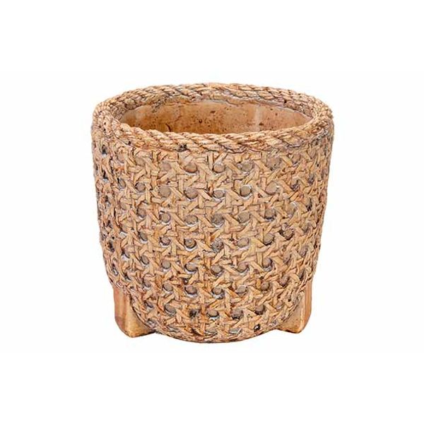 Cosy @ Home Bloempot Wicker Beige 12x12xh12cm Rond C Ement