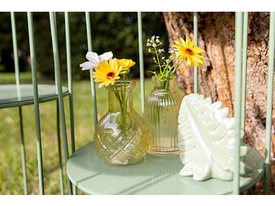 Vase 4st Mix Jaune 30x10xh12,5cm Verre Colorbox