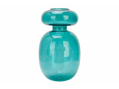 Vase Theta Bleu D8xh13cm Verre 