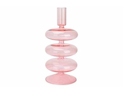 Vase Zeta Rose D9xh19,5cm Verre 