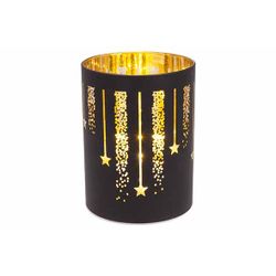 Lamp Led Fireworks Zwart 9x9xh12cm Glas Excl 3 Aa Batt 