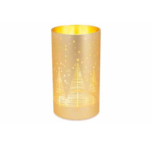 Lamp Led Trees Goud 9x9xh16cm Glas Excl 3 Aa Batt  Cosy @ Home