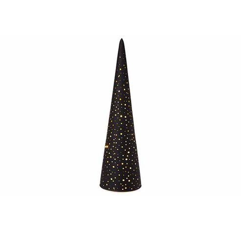 Lampe Led Cone Noir D8xh30cm Verre Excl 3 Piles Aa  Cosy @ Home