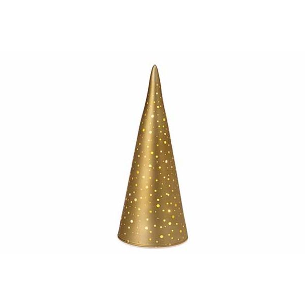 Lamp Led Cone Goud D8xh20cm Glas Excl 3 Aa Batt 