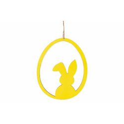 Cosy @ Home Oeuf Hanger Open Rabbit Jaune 16x,3xh20c M Ovale Bois 