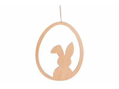 Ei  Hanger Open Rabbit Beige 16x,3xh20cm  Ovaal Hout