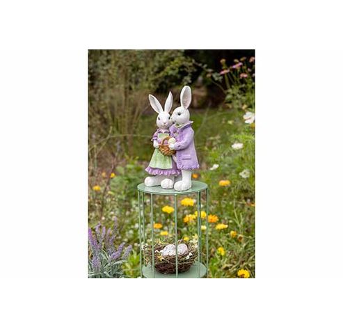 Lapin Mom And Dad Multi-colore 17x12xh30 Cm Polyresine  Cosy @ Home