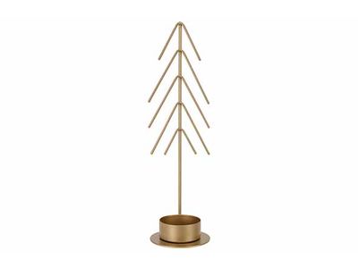 Theelichthouder Tree Goud 6x6xh21,3cm La Ngwerpig Metaal