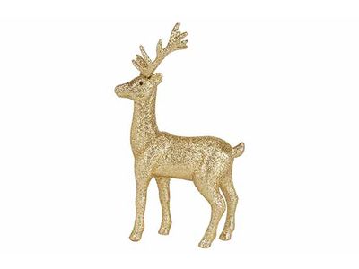 Hert Glitter Goud 14x5xh22cm Kunststof 