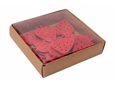 Strooideco Set24 Strawberries Rood 5cm H Out