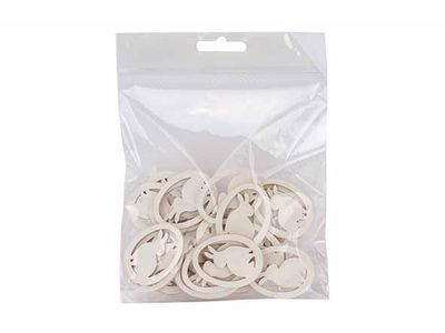 Deco A Disperser Set24 Rabbits Blanc 4cm  Bois