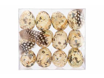 Paasei Set12 Natuur D4cm 