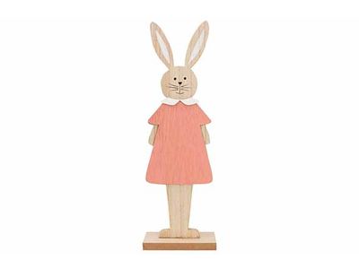 Konijn Girl Pink Dress Roze 12x5xh37,5cm  Langwerpig Hout