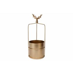 Cosy @ Home Support Deer Head Pot 13x9cm Dore 14x14x H36cm Allonge Metal 